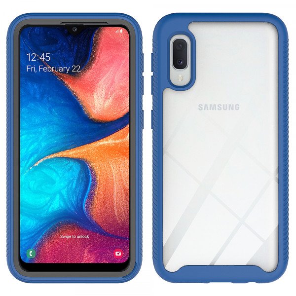 Wholesale Samsung Galaxy A10E, A102 Clear Dual Defense Hybrid Case (Navy Blue)
